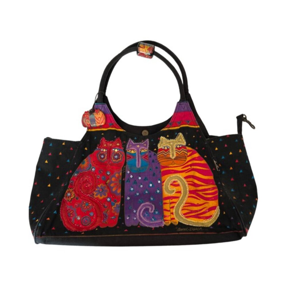 Vintage 90's Authentic Boho Laurel Burch Cat Tote